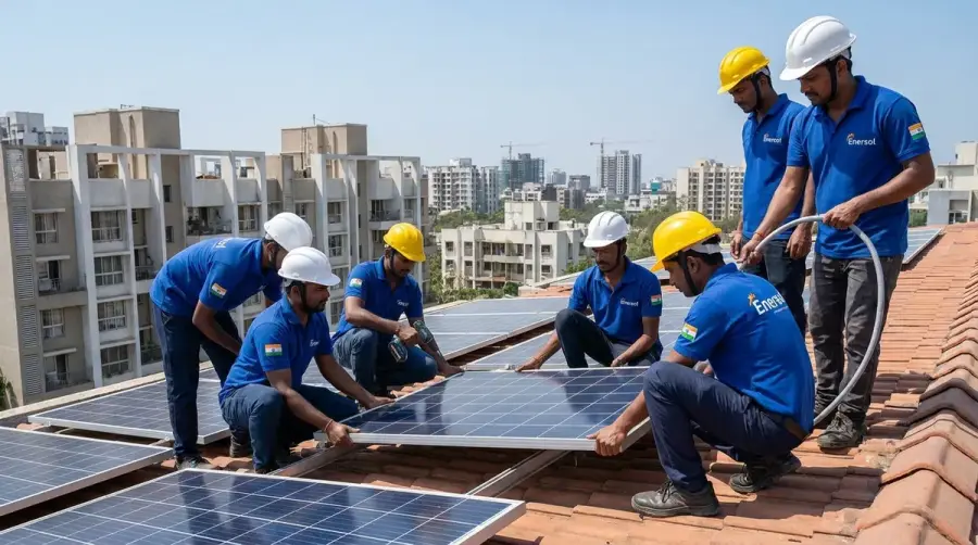 The Enersol installation team — engineers and technicians who deliver your solar project